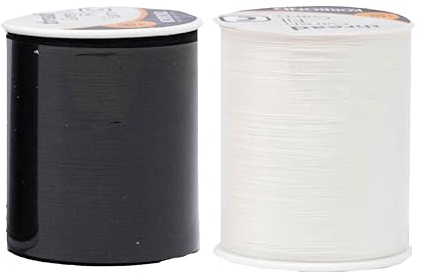 Korbond Black and White Sewing Thread Set - 320m Polyester Spool - Crafting, Sewing, Hand and Machine