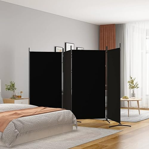 Gecheer Divisorio Ambientale a 4 Pannelli, Separatore Stanza Pieghevole 346x180 cm in Tessuto 100% Poliestere e Ferro, Schermo Privacy per Camera da Letto, Soggiorno, Ufficio o Studio