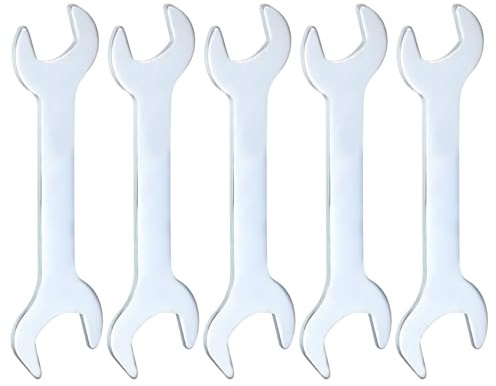 QUARKZMAN 5pcs Llave De Doble Boca Fina 14mm x 17mm Métrica Super Fina Llave De Cabeza Plana Pequeña Llave De Boca Galvanizada Para Reparación De Automóviles Y Montaje De Muebles