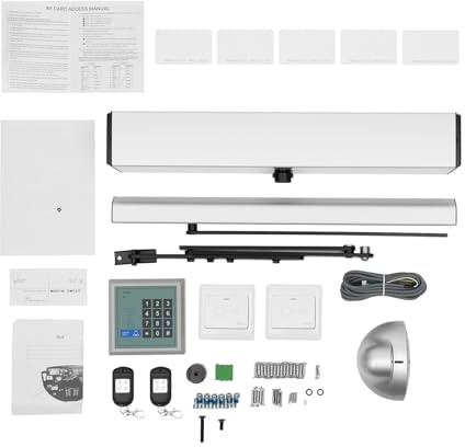 HOARLICN Actionneur de porte automatique - 100 kg - Ouvre-porte battant automatique - Ouvre-porte électrique - Ferme-porte automatique - Ouvre-fenêtre électrique avec transmission silencieuse