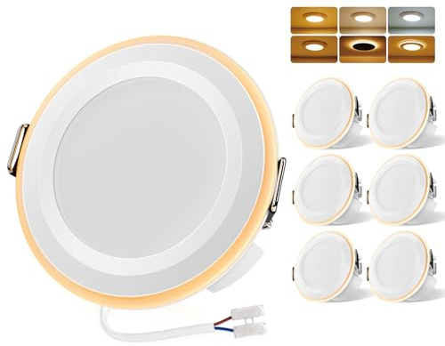 QOJUX LED Einbaustrahler 230V mit Nachtlicht, 65-75mm Lochmaß, IP44 Spots