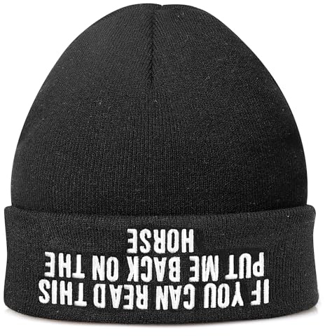 If You Can Read This Put Me Back On The Horse - Funny Bobble Beanie Hat for Men - Horse Riding Gifts