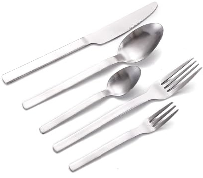 ECHTWERK cubertería Angelini, 60 piezas, cubiertos para hasta 12 personas, acero inoxidable 18/10, acabado brillante, set de cubiertos para mesa, apto para lavavajillas