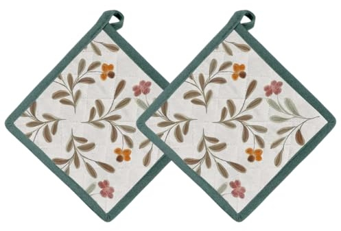 Set 2 Presine da Cucina in Cotone 20x20cm – Presine Cucina e Forno Lavabili e Morbide, Presina Ideale per Pentole e Teglie