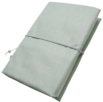 Copertina per Libri in Cotone Riutilizzabile Lavabile con Chiusura Regolabile ed Elastico Segnalibro Verde