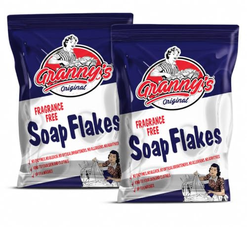 Granny’s Original Soap Flakes 425g – Pure Vegan Fragrance Free Laundry Detergent – Hypoallergenic, No Bleach, No Additives – Natural Soap for Sensitive Skin, Wool & Delicates (2)
