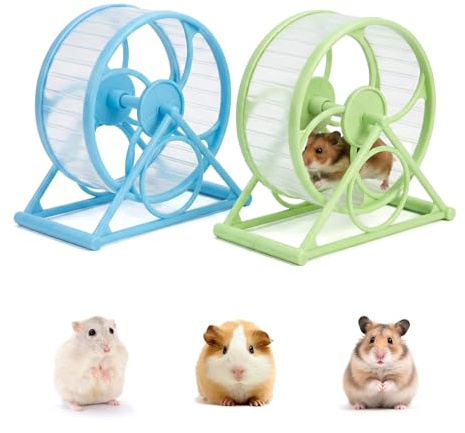 2 Pcs Silent Hamster Wheel, Small Hamster Exercise Wheel, 5.5cm/2.17in Wide Gerbil Wheel, Quiet Spinner Hamster Running Wheels for Gerbil Dwarf Syrian Hamster Rat Mice