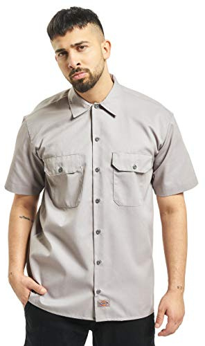Dickies Men's Short-Sleeve Work Shirt, Silver Gray V1, 4XL Big
