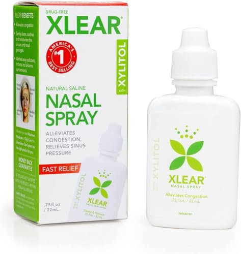 Xlear Natural Saline Nasal Spray with Xylitol, Nose Moisturizer for Kids and Adults, 0.75 fl oz (Pack of 1)