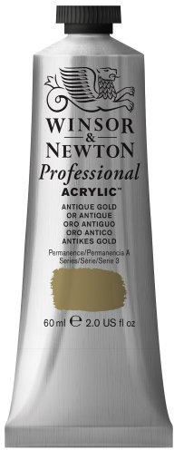 Winsor & Newton 2320014 Professional Acrylfarbe in Künstlerqualität, hohe Farbbrillanz & Deckkraft, Archivqualität, 60ml Tube - Antik Gold