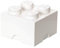 LEGO Storage Brick 4 Knobs bianco - Scatola Portaoggetti Impilabile 5,6 l – Contenitore in Plastica con Coperchio, Organizer per Scrivania e Giocattoli