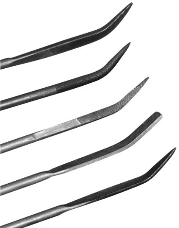 Rayher Hobby Rayher Feilen-Set, 5teilig, 18 cm, Feilen mit unterschiedlich geformten Enden für 10 verschiedene Möglichkeiten zum Bearbeiten von Speckstein und Holz, 2723600, Grau