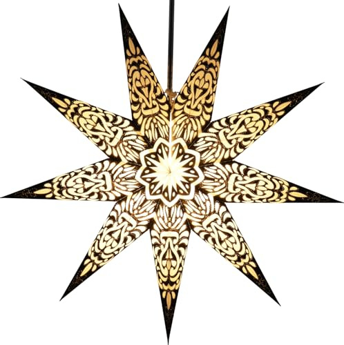 GURU SHOP Vikbar adventsbelyst pappersstjärna, julstjärna 60 cm - Merlin, Stjärnfönsterdekoration
