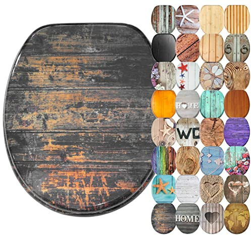 Sanilo Sedile WC con chiusura ammortizzata, grande scelta di copriwater da legno robusto e di alta qualità (Vintage)