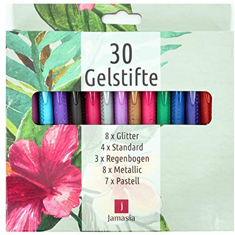 Jamasia 999201 30 Stylo à encre gel avec superbe effets de couleurs