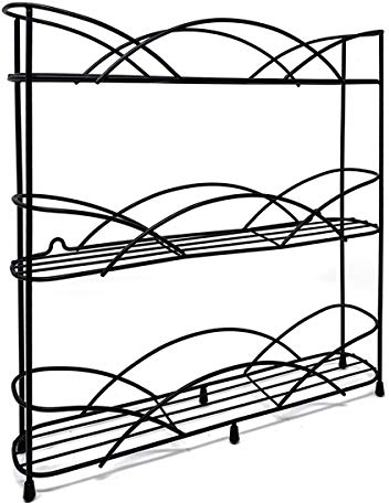 joeji's Kitchen Gewürzregal Stehend Organizer - Für Gewürz und Kräuter Gläser - Hält bis zu 21 Gewürzdosen - Enthält 2 Saugnäpfe für Stabilität - Ohne Bohren - Gewürzständer (Schwarz)