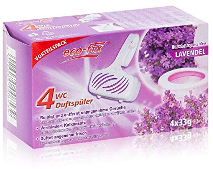 eco-fix 4er WC Duftspüler -Lavendel- 4 x 33g WC Einhänger