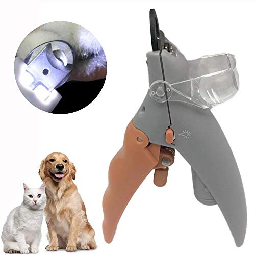 Hmpet Illuminés Ciseaux À Ongles pour Chien avec 5X Grossissement LED Lumières, Coupe-Ongles pour Animaux Coupe-Griffes Pet Cat Nail Clippers pour Chat