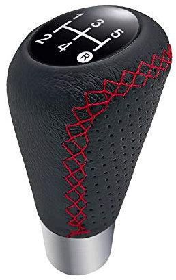 Pomello Leva Cambio Universale 5 Marce, Testa del cambio per auto sostituibile, con 3 Adattatori 8mm 10mm 12mm per la maggior parte dei veicoli con cambio manuale