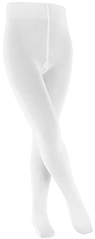 FALKE Unisex Kinder Strumpfhose Family K Ti nachhaltige Baumwolle dick einfarbig 1 Stück, Weiß White 2000, 98-104