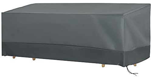 Outsunny Rectangular Patio Garden Furniture Cover Waterproof for 3 Seater Sofa Bistro Set, UV Resistant Protection 600D Oxford Fabric Rattan Lounge Clean Cover, 190 x 72 x 76cm, Grey