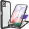 CENHUFO für Samsung Galaxy A22 5G Hülle, 360 Grad Schutzhülle Stoßfest Panzerhülle mit Eingebautem Displayschutz Robust Bumper Full Cover Outdoor Case Handyhülle für Samsung Galaxy A22 5G -Schwarz