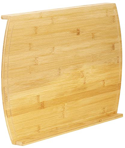 SPRINGOS Planche à découper en bois de bambou 38 x 58 cm avec rainure pour jus de fruits Grande planche en bois pour la cuisine Naturel