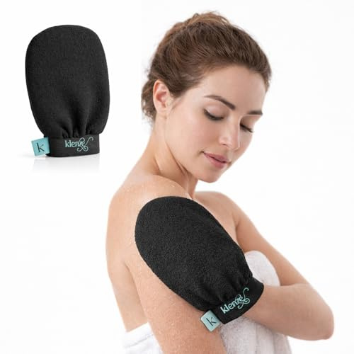 Exfoliating Mitt for Body, Premium Deep Body Exfoliator Glove for Smooth, Radiant Skin, Removes Dead Skin, Unclogs Pores, Promotes Collagen & Skin Renewal, Gift For Bath & Shower by Klenze Spa