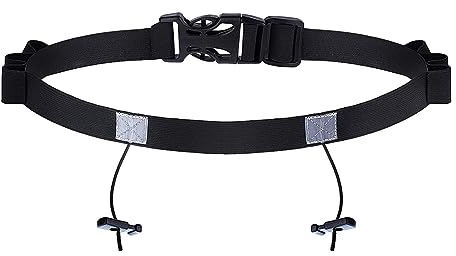 SJBAUTYO Triathlon Startnummernband,Laufgürtel mit Nummernhalter, 6 Ring Running Belt, Bauchtasche Gürteltasche für Triathlon, Marathon, Laufen, Radfahren