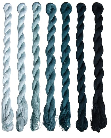 MINGGUXIUYI Naturligt 100 % sidengarn, handgjort broderigarn, silkesbroderigarn (49)