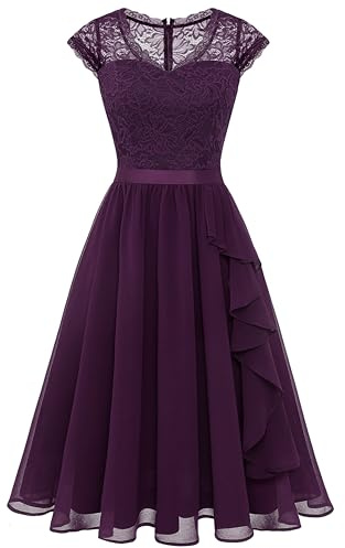 Wedtrend Cocktailklänningar, kort klänning A-linje balklänning damer, konfirmationsklänning, aftonklänning, kort, WT0212 druva 3XL, druva, 3XL