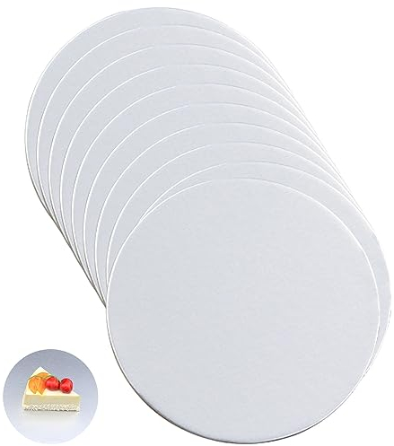 TAKUZA 10 Stk. Tortenunterlage Rund, Cake Board 18 cm, Tortenplatte Pappe, Kuchen Torten-Unterlage Silber für Kuchen und Torten, Lebensmittelecht (Silber)
