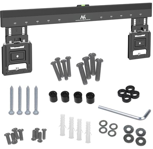 Maclean MC-481 Ultraflache TV Wandhalterung für 37-80 Flach & Curved Fernseher bis zu 75kg Max. VESA 600x400 Universal TV Halterung OLED QLED LCD LED Plasma