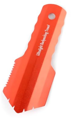 Paleta ultraligera para camping, para mochilero, portátil, de aluminio, para camping, pequeña pala para orinal, paleta de senderismo, paleta de jardín con mango más largo (naranja)