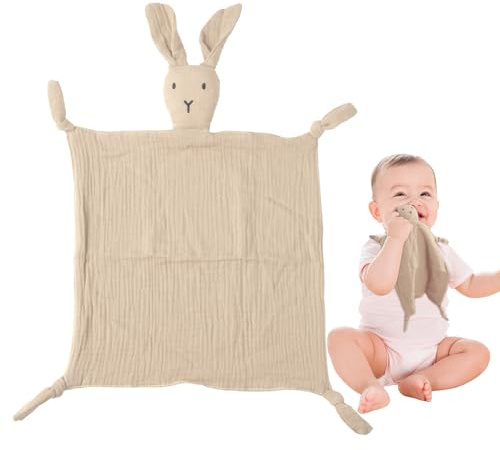 ORUZA Baby Comforters Rabbit Blanket, Baby Comfort Blanket for Infant Toddler Newborn Boys and Girls (Khaki)
