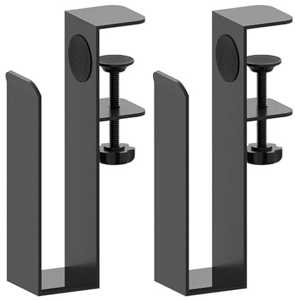 Duroecsain Soporte lateral de escritorio para ordenador portátil, organizador lateral de escritorio | Almacenamiento ajustable para portátil en el escritorio | Sin necesidad de taladrar, soporte de