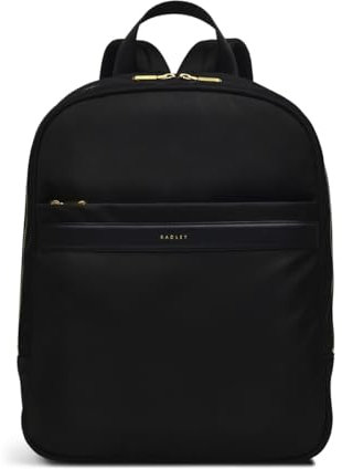 RADLEY London Womens Holland Park Black Medium Zip Top Backpack Made Using Recycled Plastic Bottles