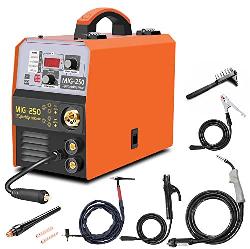250A MIG Welder, 3 In 1 Combo MMA/MIG/LIFT TIG Welder Machine, Flux Core Welder With Portable Design - MIG-130 Welding Equipment