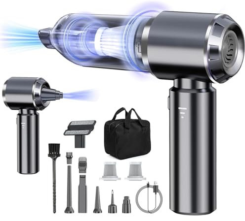 Handstaubsauger Akku, Autostaubsauger Akku 21000PA Handstaubsauger Kabellos,3-Gang 210000 U/min Elektrische Staubgebläse Druckluft für Auto, Küche, Sofa, Büro, Haus& Tierhaar Reinigung