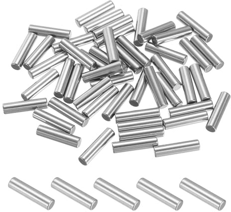 PATIKIL Perni Metallici 5x20 mm, 50 Pcs 304 Acciaio Inossidabile Supporto Mensola Elementi Di Fissaggio Per Librerie Mensole Armadio Componente Di Posizionamento, Argento
