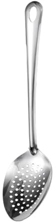 Double Slot Spoon - Slotted Serving Spoon - 15 Inch Perforated Spoon for Draining, Skimmer Skimmer Spatula Fry Mix - Stainless Steel Material