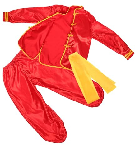 HAPINARY Tenue Arts Martiaux Garçon Fille Rouge Manches Longues Costume Traditionnel Chinois Kung Fu Tai Chi Performance et Entraînement Polyvalent