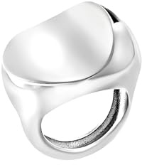 Breil, Collezione Globe, Anello Donna, Anello da Cocktail in Acciaio Lucido con Design Scultoreo e Moderno, Disponibile in Misura 14 e 16, Idea Regalo Donna