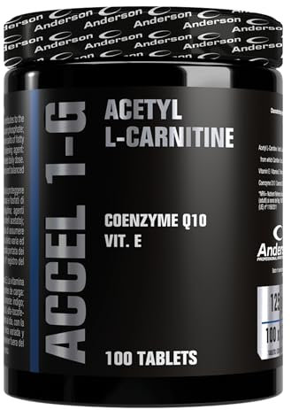 INTEGRATORE ANDERSON ACCEL 1-G ACETIL L CARNITINA TERMOGENICO ENERGETICO DIMAGRANTE BRUCIAGRASSI BURN 100cpr
