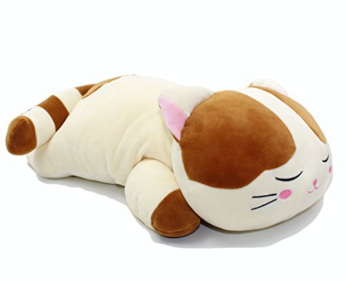 Vintoys Sleeping Cat Hugging Pillow Stuffed Animals Plush Soft Toy Brown 23.5