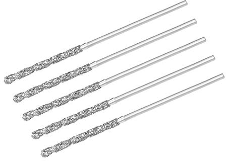 sourcing map Brocas de acero HSS de alta velocidad de 1 mm, para cristal, conchas de mar, azulejos, 5 unidades