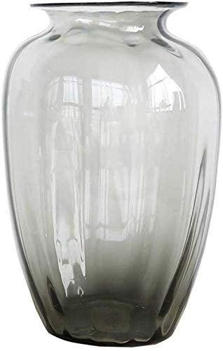 MU Jarrón antiguo personalizado oval de vidrio transparente flor falsa creativa grande hogar flor seca enchufe decoración del hogar