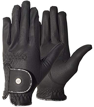 AK Light Grip Horse Riding Gloves for Women & Men – Competition & Dressage Equestrian Gloves – Lightweight, Non-Slip Grip, Breathable – AKRS-6133 (Black, XS)