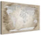 LANA KK - Premium Pinnwand Weltkarte - Beige - Deutsch - in 80 x 60 cm, stabile Rückwand zum Pinnen inkl. Starterkit - Leinwand-Kunstdruck Wandbild Landkarte XXL