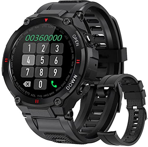 YUNFUN - Reloj Inteligente para Hombre, Bluetooth, IP67, Resistente al Agua, Pulsera Inteligente para Cardio y podómetro, smartwatch Deporte, Fitness, rastreador de Actividad, Control de música